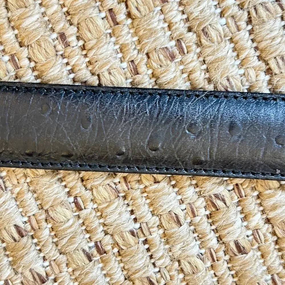 Vintage Verri Uomo Italian Leather Belt - Textured Ostrich-Effect